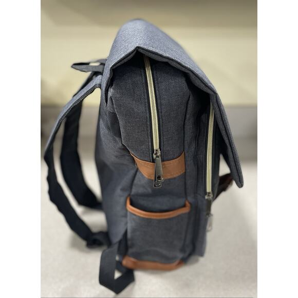 Feskin Unisex Professional Slim Rucksack Travel Business Laptop Canvas Backpack - Picture 3 of 10